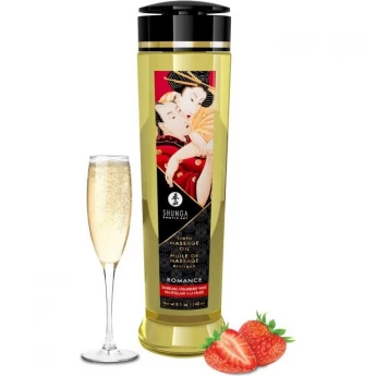 Масло массажное для тела SHUNGA ROMANCE - SPARKLING STRAWBERRY WINE (РОМАНТИКА - ШАМПАНСКОЕ И КЛУБНИКА) 1208 SG